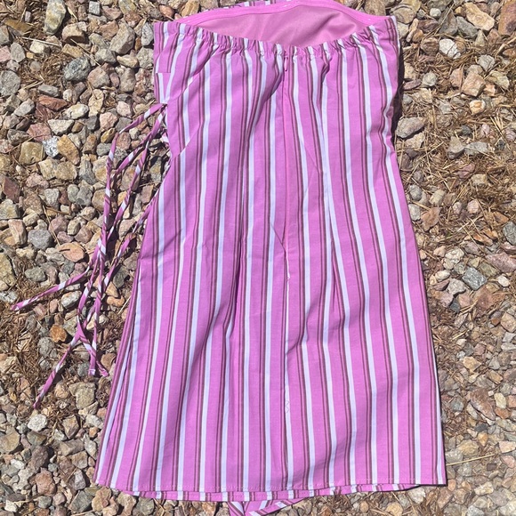 Pink and White Striped Strapless Dress - Picture 2 of 2